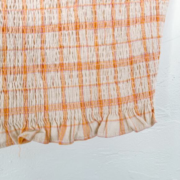 Elodie Peach Smocked Crop Top Extra Large NWOT - Picture 2 of 4